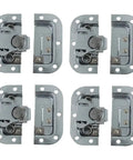 Close-up view of Gate Lock Hasp Latch Hardware Fitting Padlockable in polished metal finish, showing multiple angles and details.