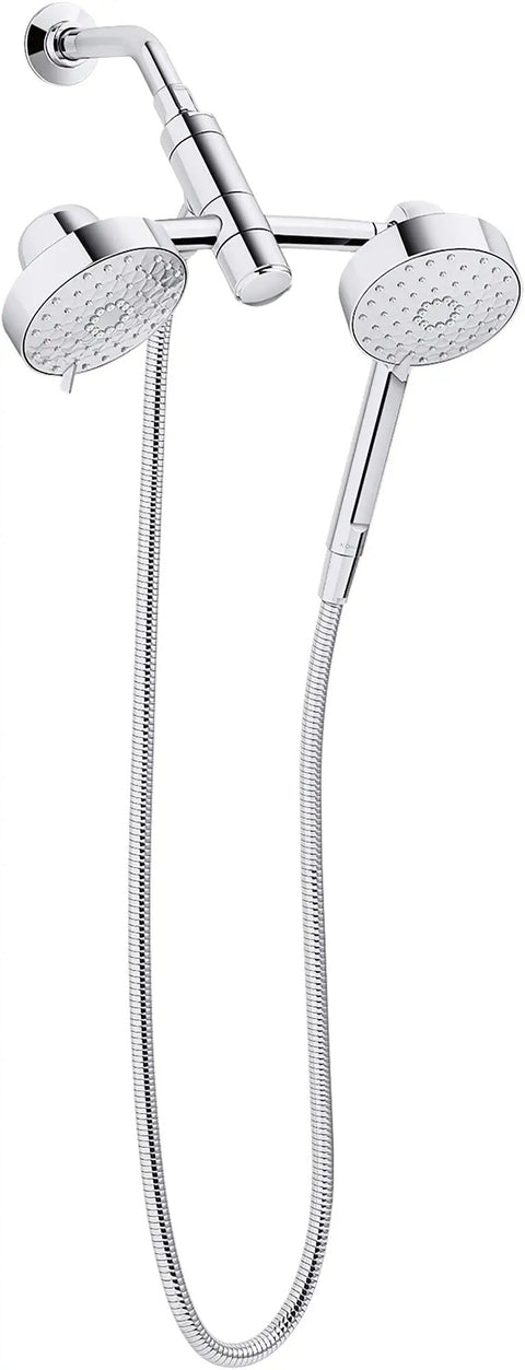 Awaken Two In One Multifunction Shower Kit With Rotating Rail Adjustable Showerhead And Handshower 1.75 GPM Polished Chrome