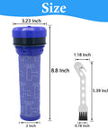 Two Pack Premotor Vacuum Filter Replacement For Dyson DC28 DC37 DC39 DC53 Absolute Series Washable HEPA Filter Part 923413-01 shown with dimensions