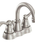 Traditional Two Handle Centerset Bathroom Faucet 4 Inch Marc SRN Spot Resist Brushed Nickel Finish Fingerprint Resistant No Fuss Install Classic Style For Home Bath