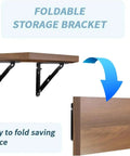Heavy Duty Folding Shelf Brackets 8 Inch White Metal Corner Braces Built Like A Tank Triangle Supports displayed in foldable position.