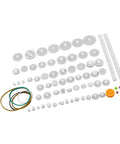 Durable Plastic Gear Kit With Pulleys Belts And Crown Gears For DIY Models And Robotics 75 Varieties Gear Set displayed