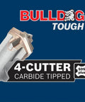 Bulldog Tough SDS-Plus 4-Cutter carbide-tipped rotary hammer bit, 1/2 in. x 8 in.