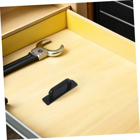 Self Adhesive Cabinet Handles No Drill Stick On Pulls For Drawers Wardrobe Glass Doors And Furniture Organization 5 Pairs Black