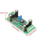 0-10V Signal Isolation Module for PLC and MCU, dual DC12-32V power, compact size, input and output 0-10V, shown with measurements