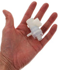 Slick Replacement Soap Pump Heads For Liquid Soap And Lotion Dispensers Featuring No Sweat Install And Steady Delivery For Bathroom Bottles And Home Essentials held in a hand.