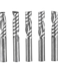 5Pcs 6mm Shank Tungsten Carbide Single Flute End Mills Spiral CNC Milling Bits For Acrylic PVC MDF Pro Grade With Sharp Chip Clearing Design For Fast Clean Cuts And Smooth Transitions