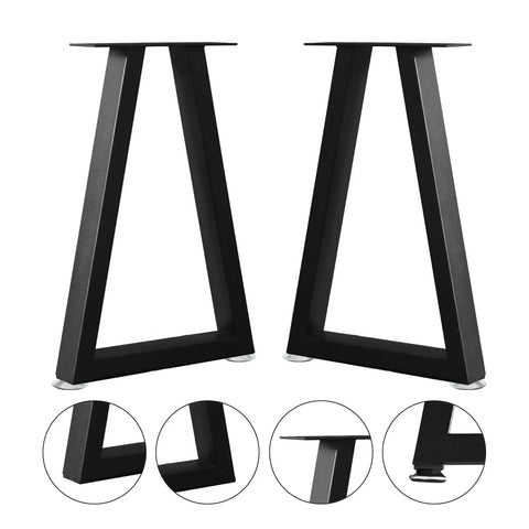 Adjustable Trapezoid Metal Table Legs Set Of 2 For DIY Coffee Table End Table And Nightstand Black Mid Century Modern Style