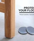 Heavy Duty Ptfe Teflon Furniture Sliders One Inch Thick Glides Featuring Easy Peel And Stick Mount For Roll Right Through Moves And Real Deal Floor Saving Zero Scratch Protection In A 20 Piece Bulk Pack on wood floor