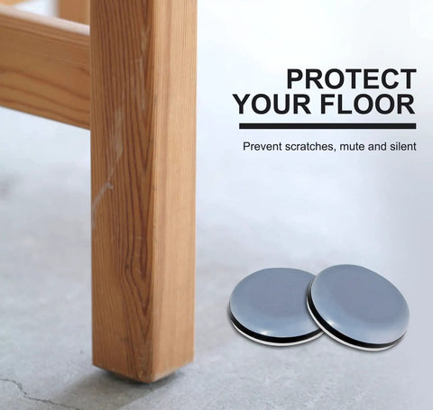 Heavy Duty Ptfe Teflon Furniture Sliders One Inch Thick Glides Featuring Easy Peel And Stick Mount For Roll Right Through Moves And Real Deal Floor Saving Zero Scratch Protection In A 20 Piece Bulk Pack on wood floor