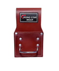 Oil Tanned Premium Heavy Duty Tool Belt With Padded Belt And 22 Pockets For Construction in Maroon, detailed front view