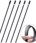 Universal Soft Plastic Antenna Tubes With Caps For RC Cars, FPV Drones, Quadcopters, 5 Pack Black with coiled close-up