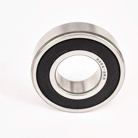 10 Pack 6004-2RS Sealed Ball Bearings 20x42x12 For Snowmobiles - Deep Groove Design, Dual Rubber Seals, Chrome Steel Construction, High Speed Radial And Axial Load Support, Factory Lubricated, Durable, Precision Performance Bearings For Power Sports, shown front view