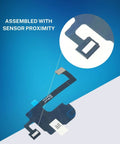 Close-up of Proximity Sensor Earpiece Flex Cable Replacement For iPhone 15 With Metal Bracket And Ambient Light Sensor Fix
