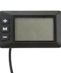 Front view of Real Time Battery Readout Electric Bike LCD Meter Panel for 36V Cycling with durable housing and display screen.
