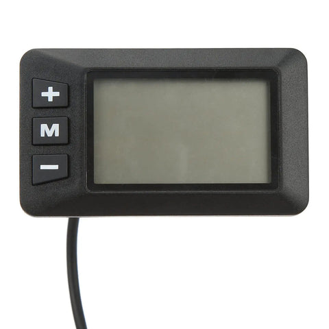 Front view of Real Time Battery Readout Electric Bike LCD Meter Panel for 36V Cycling with durable housing and display screen.