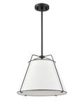 Lise Chandelier In Black And White With Adjustable Rods E26 Socket 60W Max LED Compatible Hardwired Dry Rated Sloped Ceiling ETL Listed Traditional With Modern Vibe