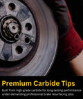Mechanic using Premium Carbide Cutting Tips For Brake Lathe Rotor Matching Systems Heavy Duty Pro Grade Bits For Auto Shops Made In USA