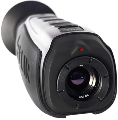 Hands On Handheld Thermal Imaging Monocular For Night Vision And Outdoor Surveillance Real Time Thermal Readouts Microprocessor Powered Accuracy Tachometer Memory For Last Max Min Readings Reversible Display Rugged And Easy To Use, close-up of lens and controls