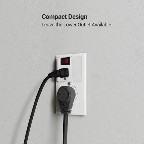 UL Listed Grounded Single Outlet Power Adapter With On Off Switch Red Rocker 3 Prong Plug Outlet 15A Circuit Breaker 280J Surge Protection White 3 Pack For Home Office Electronics And Dorm Rooms