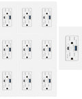 Heavy Duty 65W Usb C Wall Outlet Featuring Pd 3.0 Fast Charging And Type A Quick Power, 15 Amp Receptacle Built For The Daily Grind, UL Approved, 10 Pack, displayed in array.