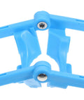 Close-up of blue ergonomic Gallon Water Bottle Handles 4 Pack Ergonomic Water Jug Lifters Carrier To Haul Heavy 5 Gallon Bottles Easy Transport.