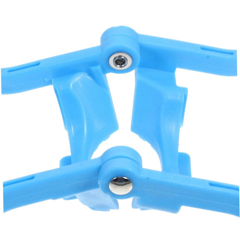Close-up of blue ergonomic Gallon Water Bottle Handles 4 Pack Ergonomic Water Jug Lifters Carrier To Haul Heavy 5 Gallon Bottles Easy Transport.