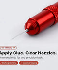 2 In 1 Precision Glue Applicator And Airbrush Nozzle Cleaner Tool With Stainless Steel Micro Tip Dispenser close-up view