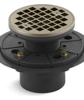 Clearflo Round Tile In Shower Drain With Removable Grid Plate And Reversible Collar For Two Or Three Inch Tile Thickness Brass And PVC Construction