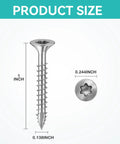 Hella Durable Wood Screws Six By One Inch Torx Star Drive Deck Fasteners showing size dimensions for precise installation.