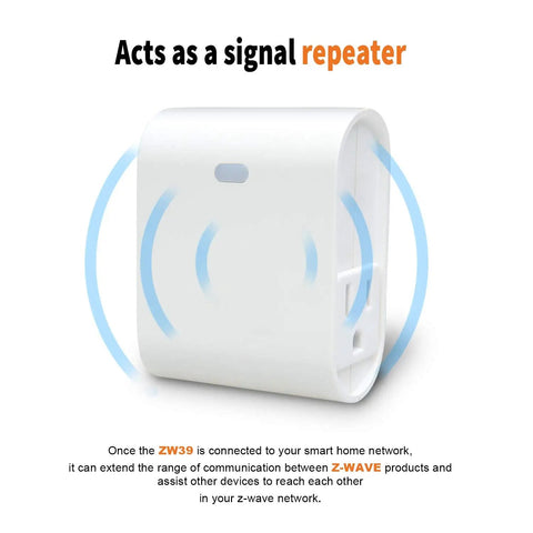 Dimmer Plug With Built In Repeater For Z Wave Smart Home Setup Plug In Outlet That Boosts Hub Range Without The Fuss visible in white