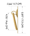 Side view of Oval Brass Drawer Pulls Set Of 2 4 Inch Cabinet Handles with 60mm center bore and soft pins, showing dimensions.