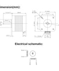 Built Different Nema 17 Stepper Motor With One Meter Cable And Connector 1 5 Amps 60 Oz Inch High Torque 1 8 Degree Step 38mm Body electrical schematic diagram and dimensions.