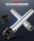 Close-up of MTB1 ER11 M6 Morse Taper Collet Chuck Holder for CNC lathe with high-precision clamping and hardened finish.