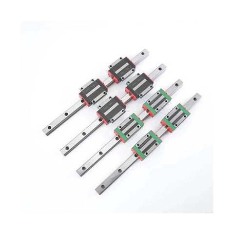 Top Notch High Precision Linear Guide Rail Kit With Smooth Slider For HGH15CA 700mm Wire Bearing System That Makes Projects Fly And Keeps Things Rolling Sweet Like Butter Without No Hassle. Linear guide rails with bearing blocks on white.