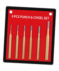 Center Punch Set With Centering Pin And Chisel Tool Kit for Metalworking Masonry and Diy Projects Heavy Duty Steel Construction