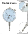 Magnetic Base Stand With Fine Adjustment For Dial Indicator, Built Tough With 60Kg Holding Power, V Groove For Cylindrical Surfaces, 0 To 10mm Gauge Range, Metal Inspection Tool For Precise Measurements. Dial indicator 0-10mm, 0.01mm, metal probe detail.