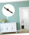 European Carving Handle 8.46 Inch Antique Bronze Cabinet Pulls Zinc Alloy Drawer Pulls shown on white furniture against a teal wall