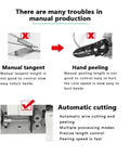 Upgrade Your Wire Game With This Automatic Electric Stripper And Cutter. Displays manual vs automatic wire processing challenges.