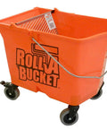 RBC-323 Roll A Bucket With 3 Inch Caster Wheels And Brake 6 Gallon Orange Rolling Bucket For Paint And Tarps Sturdy Design