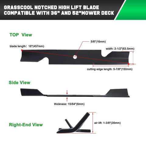 Heavy Duty Mower Blades 482878 Set For Scag Tiger Cub Wildcat Turf Tiger 36 Inch And 52 Inch Decks Replacement Ferris 21227S