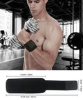 Man lifting dumbbell wearing 2 Pack Adjustable Wrist Brace Set for Fitness and Weightlifting, Keeps Tendonitis and Carpal Tunnel in Check.