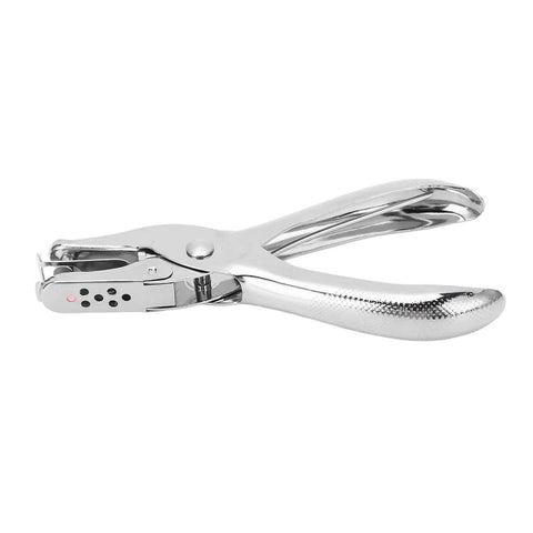 Heavy Duty Metal Single Hole Puncher For 8 Sheet Capacity With 6mm Punch Diameter And 16mm Throat Depth Slim Handle Plier Style