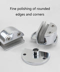 No Drilling Glass Door Hinges with zinc alloy single clamp pivot, polished edges for bathroom kitchen shower cabinet doors