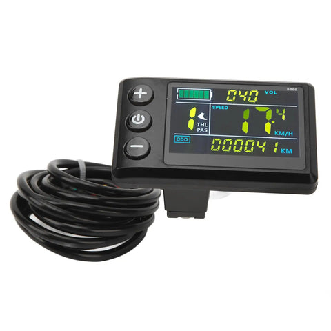 IP65 Rated LCD Display Panel For Electric Vehicles And E Bikes, Backlit Multi Function Digital Meter With Speed, Battery Level