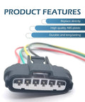 Close-up of 2 Pack Throttle Body Pigtail 6 Pin Plug And Play Throttle Position Sensor Repair Connector Waterproof And Heat Resistant Vehicle Harness Plug Connector Compatible With 9098011858 Black with visible wires.