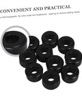 10 Pack PU Shock Absorbing Cushions for Quad Skates with Double Row Design, showing black cushions on white background