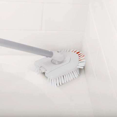Extendable Tile And Tub Brush Refill With Pivoting Head For Grout Lines, Corners, And Narrow Spaces, Stiff Durable Bristles For Scrubbing Tubs, Tiles, Glass, Floors, And Toilet Surrounds
