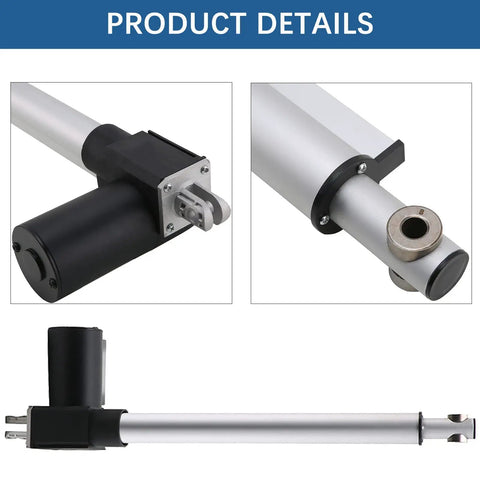 Detailed view of 40 Inch Long Stroke 12V Linear Actuator 1320 Lbs Beefy Heavy Duty Electric Actuator With Mounting Brackets