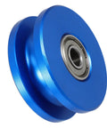 Aluminum Alloy U Groove Bearing Pulley For Cable Systems With Dual Bearings - Quiet, Smooth Roller For Gym Attachments, Heavy Duty Weight Training, High Efficiency, Stable And Durable Pro Grade Build blue aluminum pulley with dual bearings